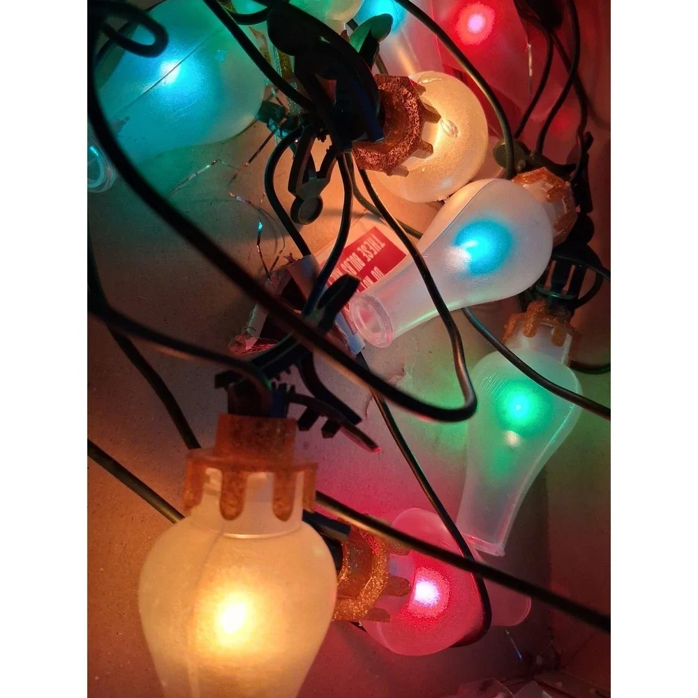 Vintage GE 12 Colonial Lights Merry Midget Christmas Light Set Japan Tested Work